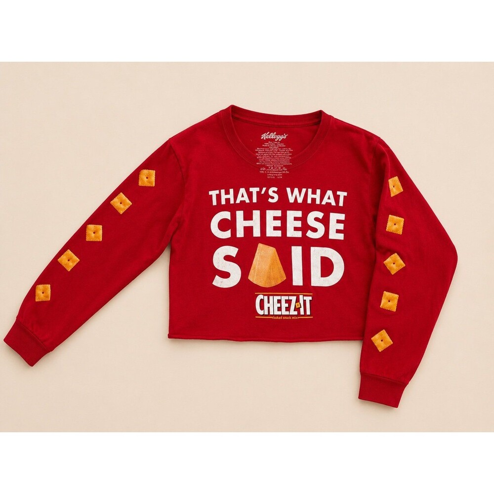 Kellogg’s Cheez-It “That’s What Cheese Said” Cropped Long Sleeve Shirt – Women M